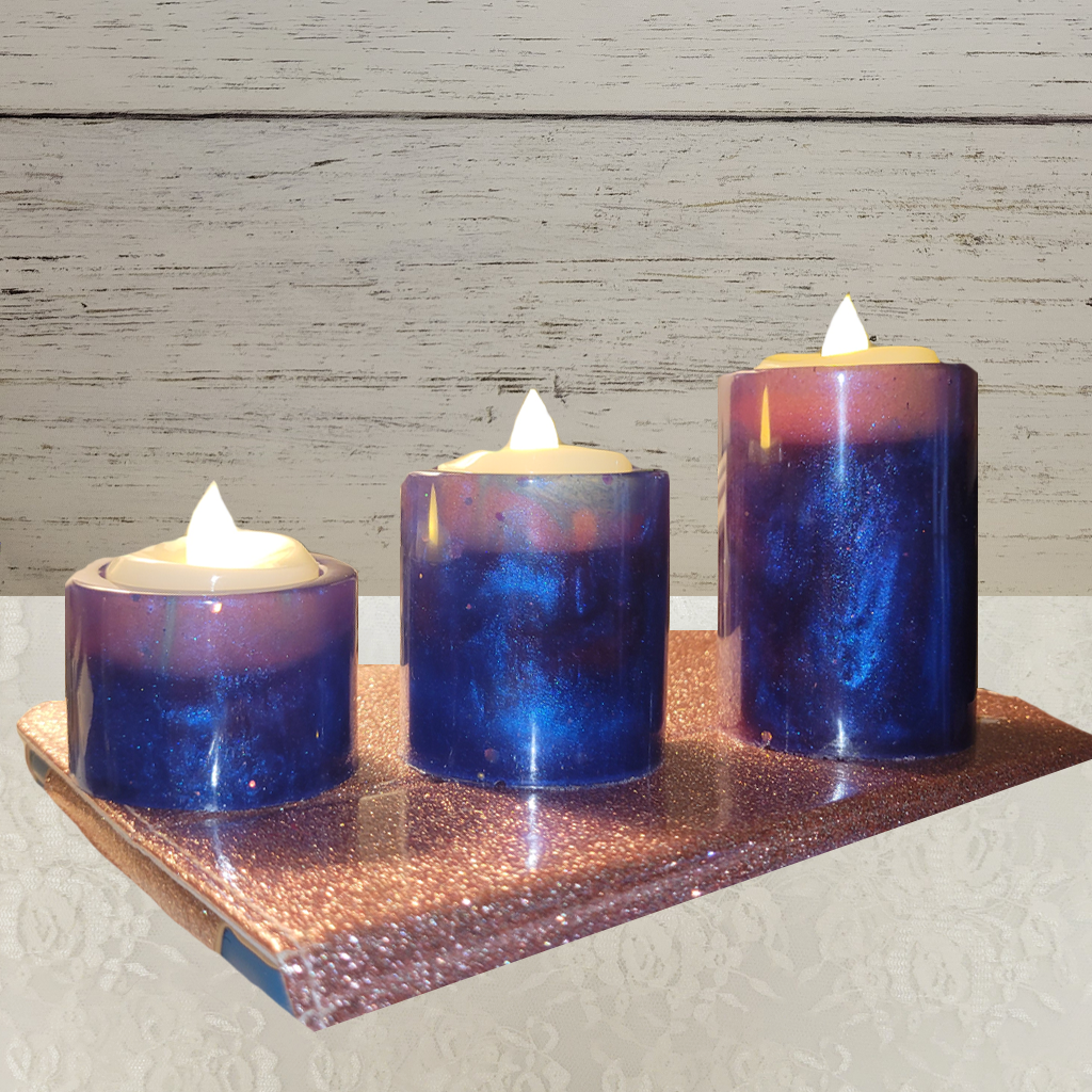 Candle Holder, Resin 3 Pack