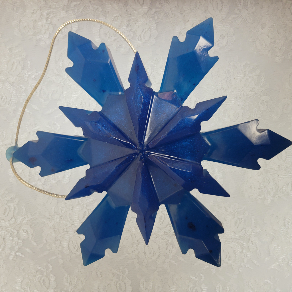 Dark Blue Star Ornaments, 3 Pack