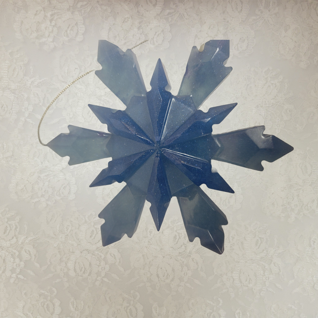 Dark Blue Star Ornaments, 3 Pack