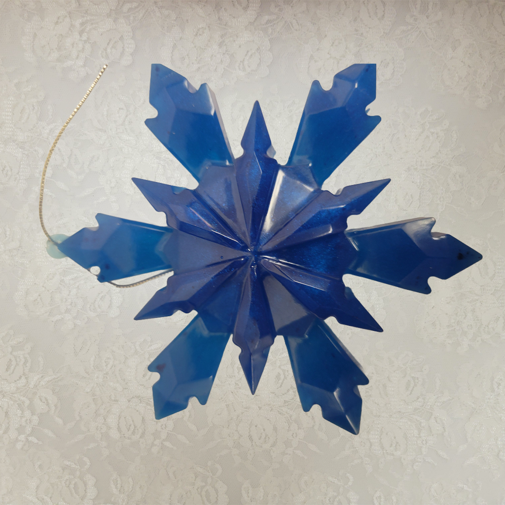 Dark Blue Star Ornaments, 3 Pack