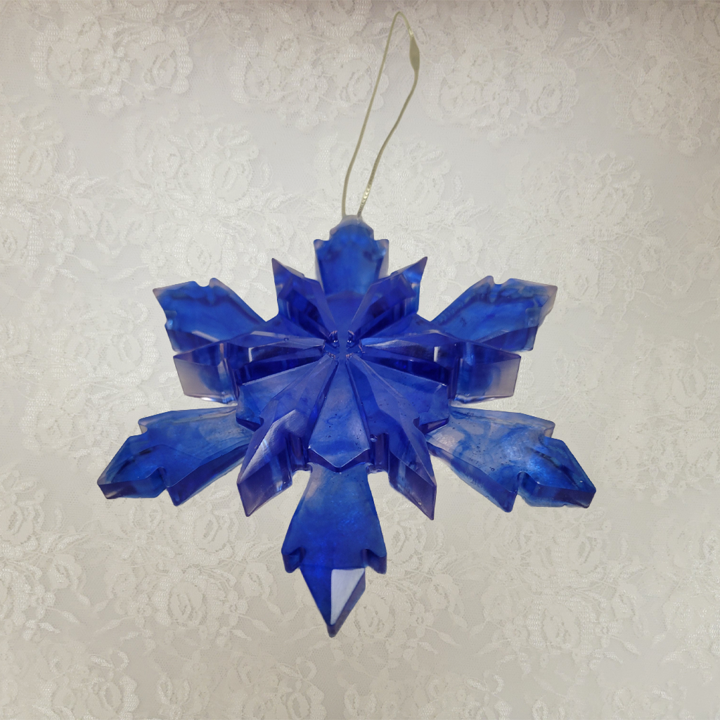Dark Blue Star Ornaments, 3 Pack