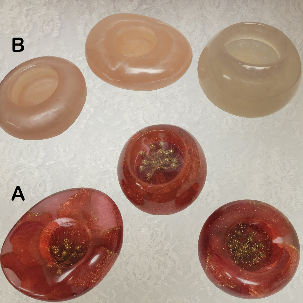 Candle Holder Oval Shaped, Resin, 3 Pack