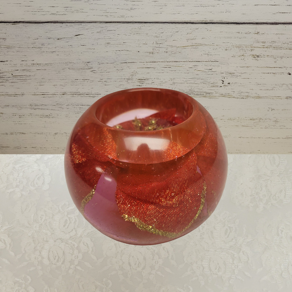 Candle Holder Oval Shaped, Resin, 3 Pack
