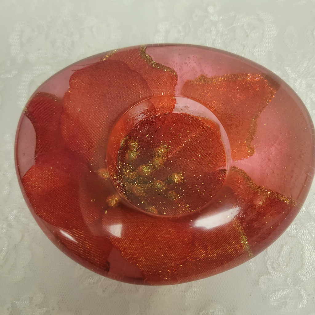 Candle Holder Oval Shaped, Resin, 3 Pack