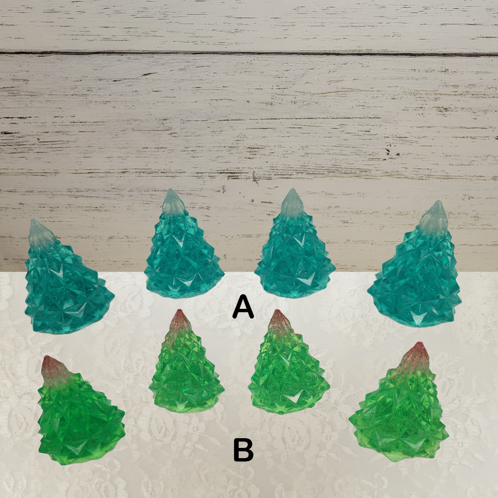Christmas Tree Resin Décor, 4 Pack