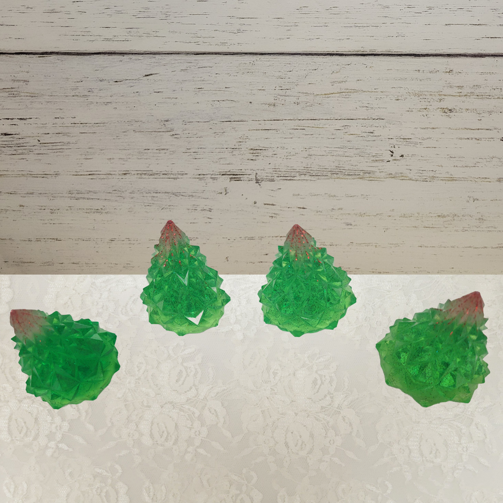 Christmas Tree Resin Décor, 4 Pack