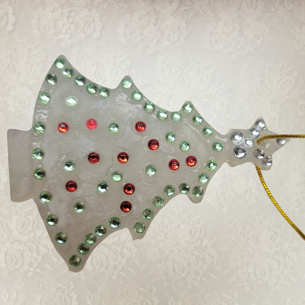 Christmas Rhinestone Embellished Ornaments, 4 Pack, Each Different