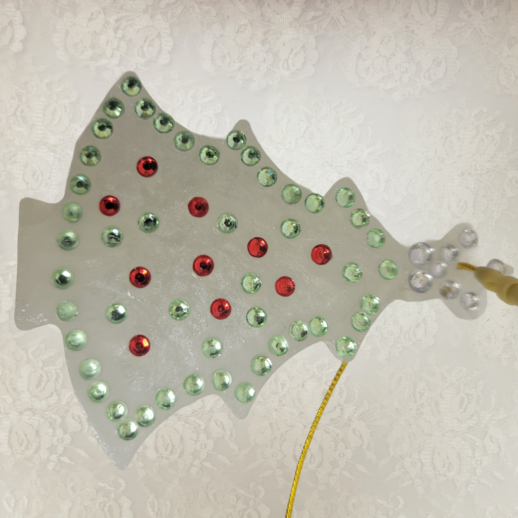 Christmas Rhinestone Embellished Ornaments, 4 Pack, Each Different