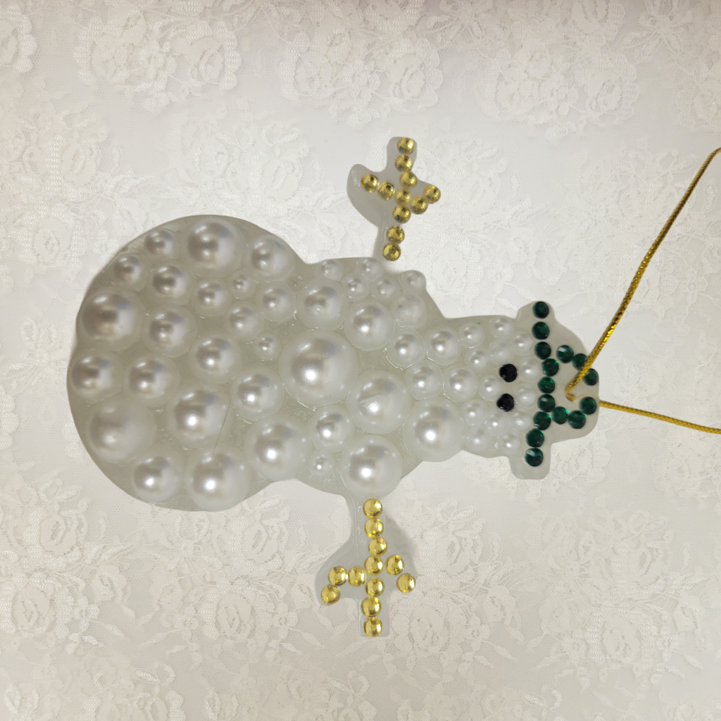 Christmas Rhinestone Embellished Ornaments, 4 Pack, Each Different