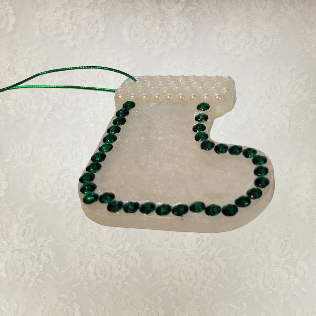 Christmas Rhinestone Embellished Ornaments, 4 Pack, Each Different