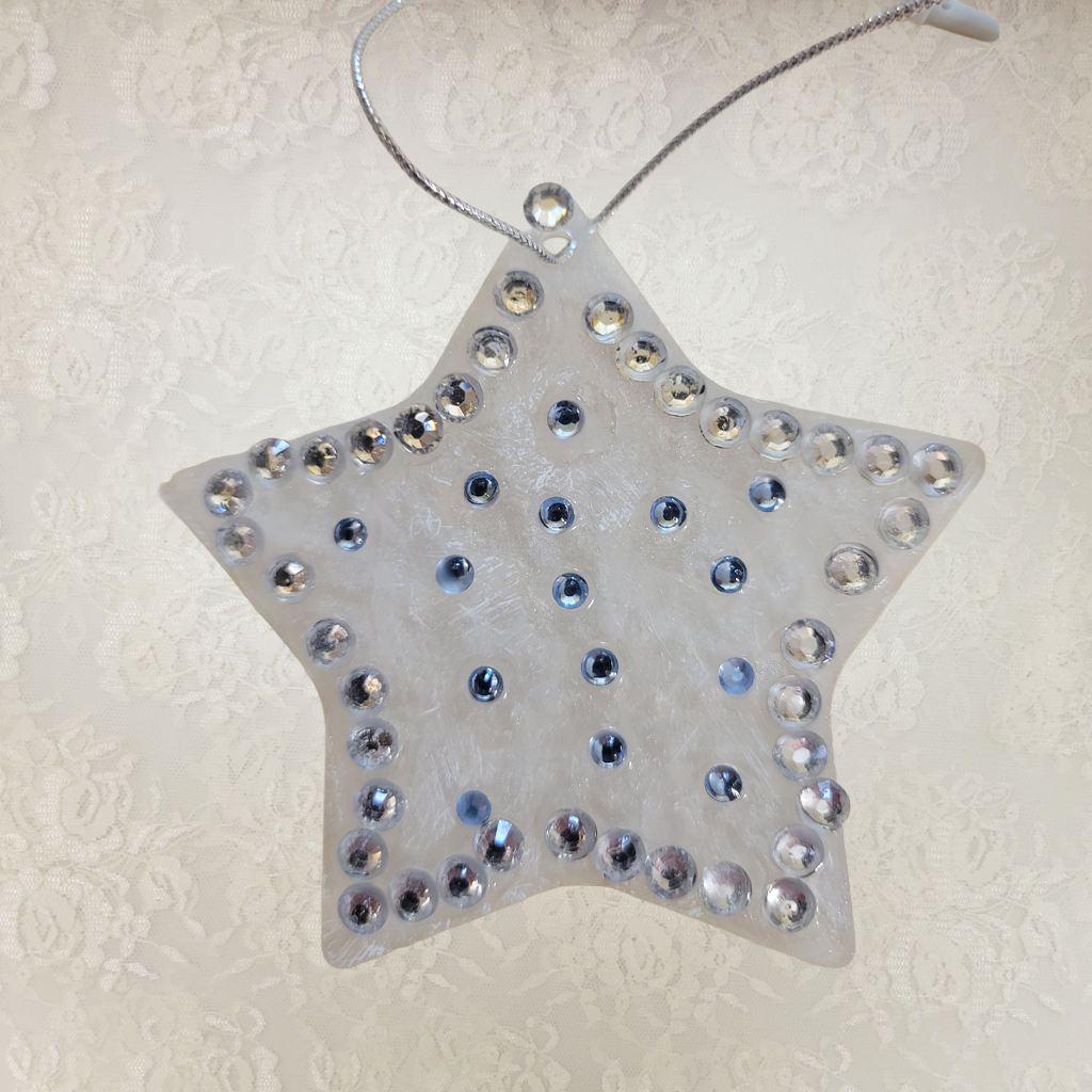 Christmas Rhinestone Embellished Ornaments, 4 Pack, Each Different