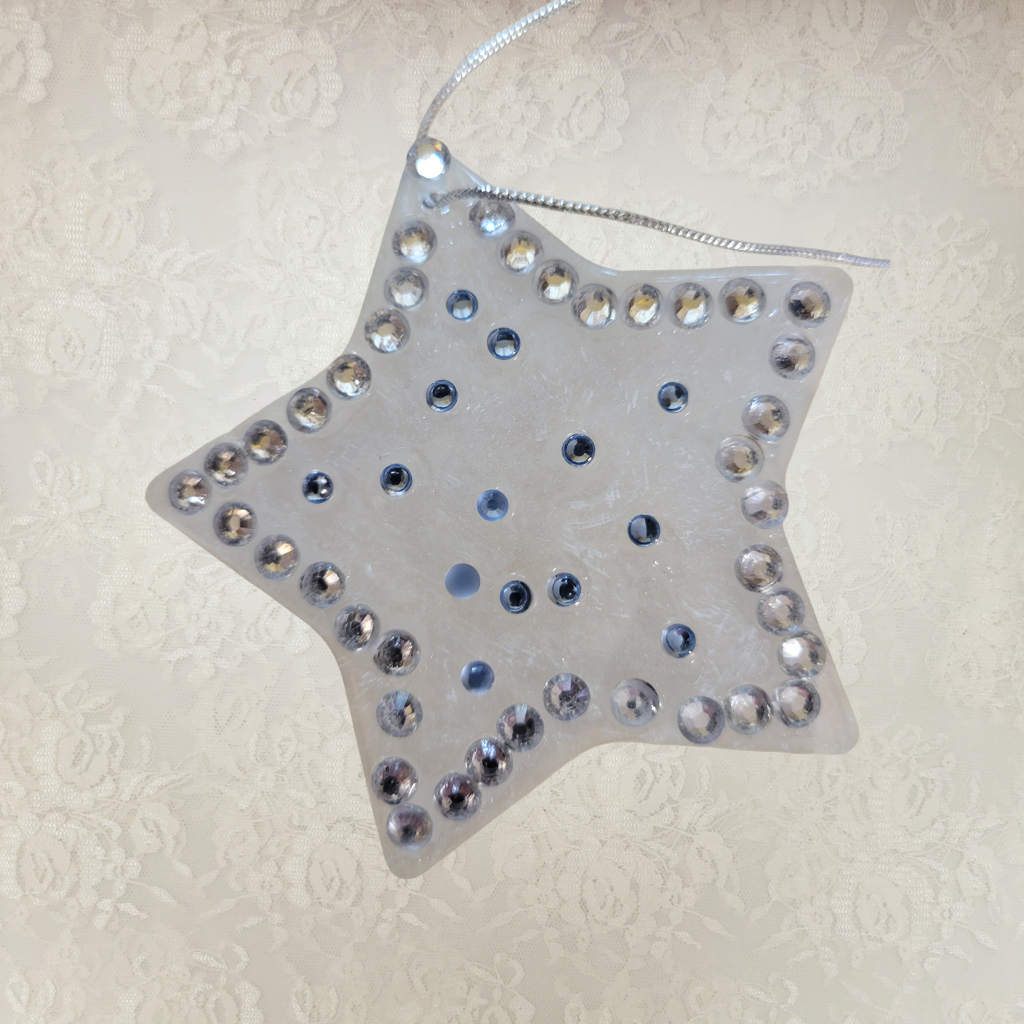 Christmas Rhinestone Embellished Ornaments, 4 Pack, Each Different