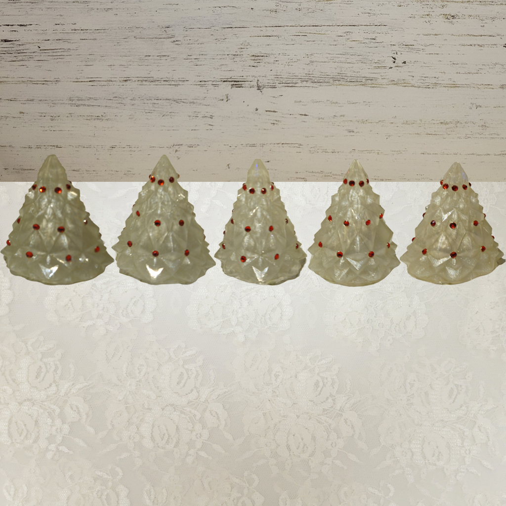 Christmas Tree Resin Décor, 5 Pack