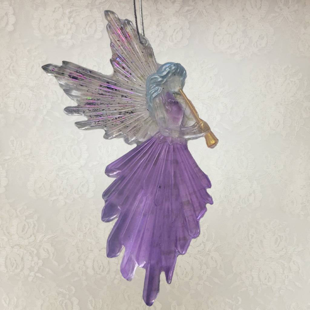 Angels Blowing Horns, 2 Pack Ornaments