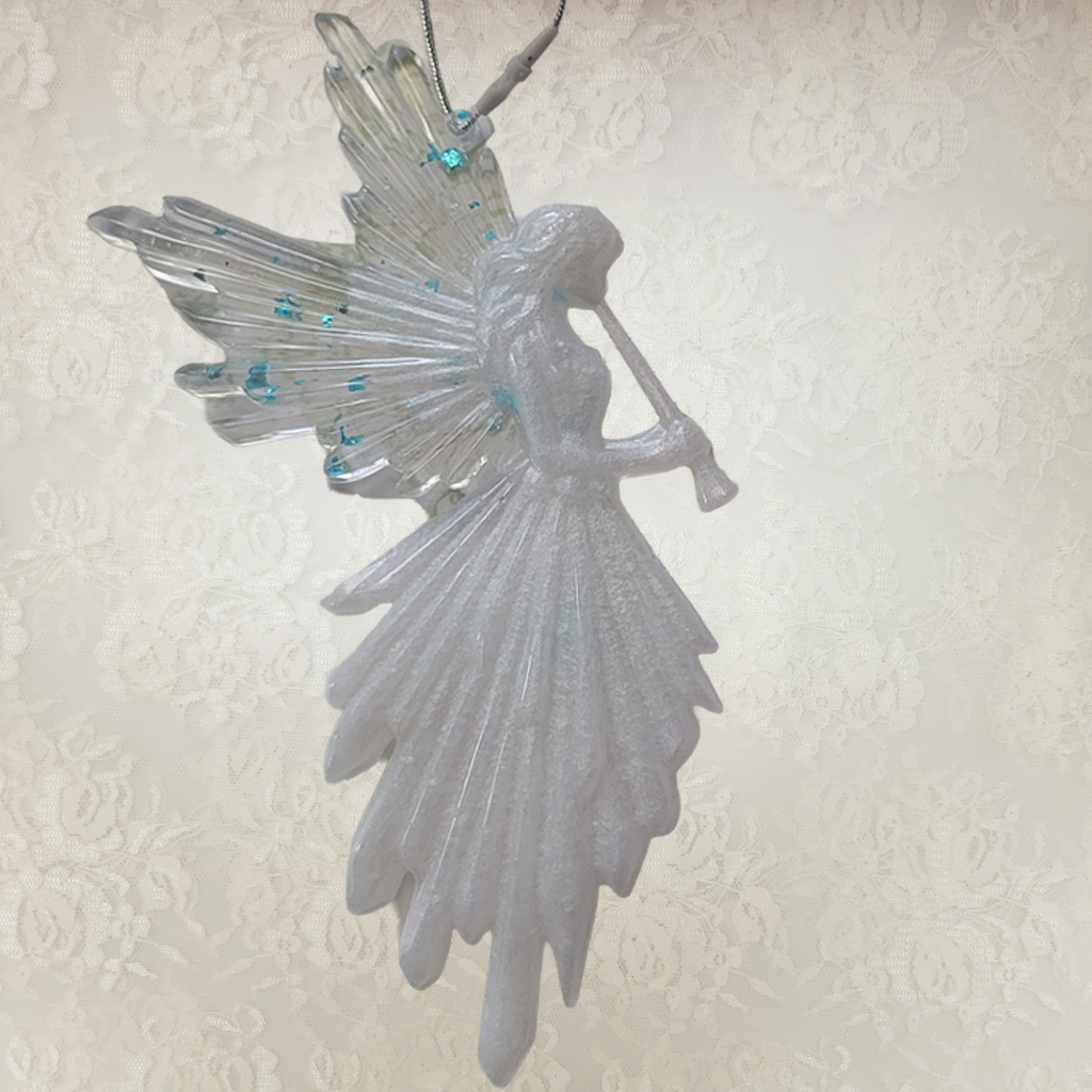 Angels Blowing Horns, 2 Pack Ornaments