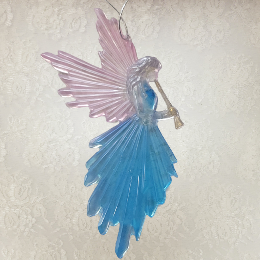 Angels Blowing Horns, 2 Pack Ornaments