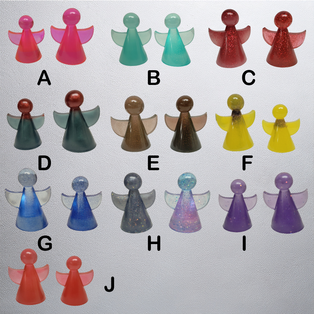 Angel Figurine Decorations, 2 Pack, Various Colors