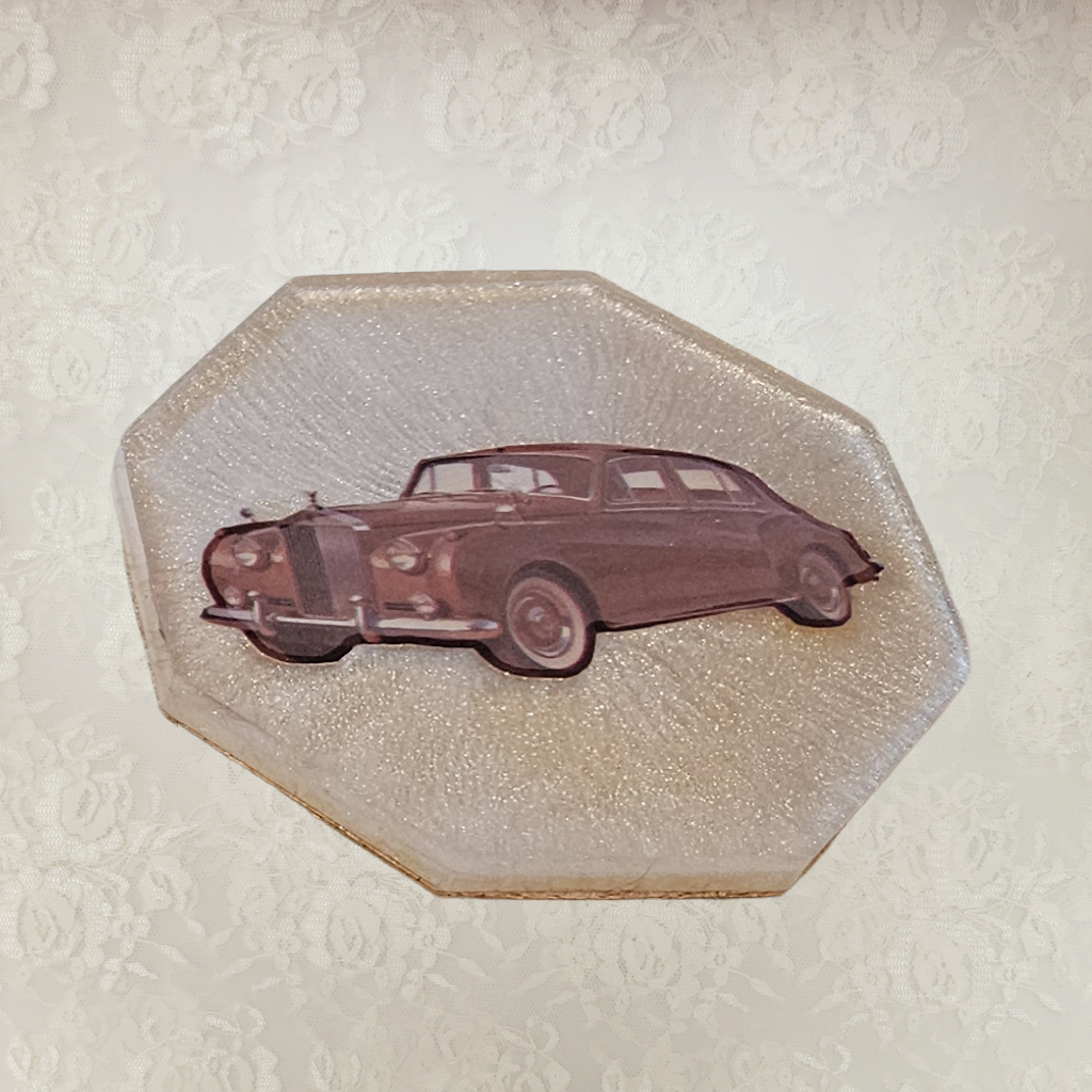 Antique Car Coasters and Holder, Set 1