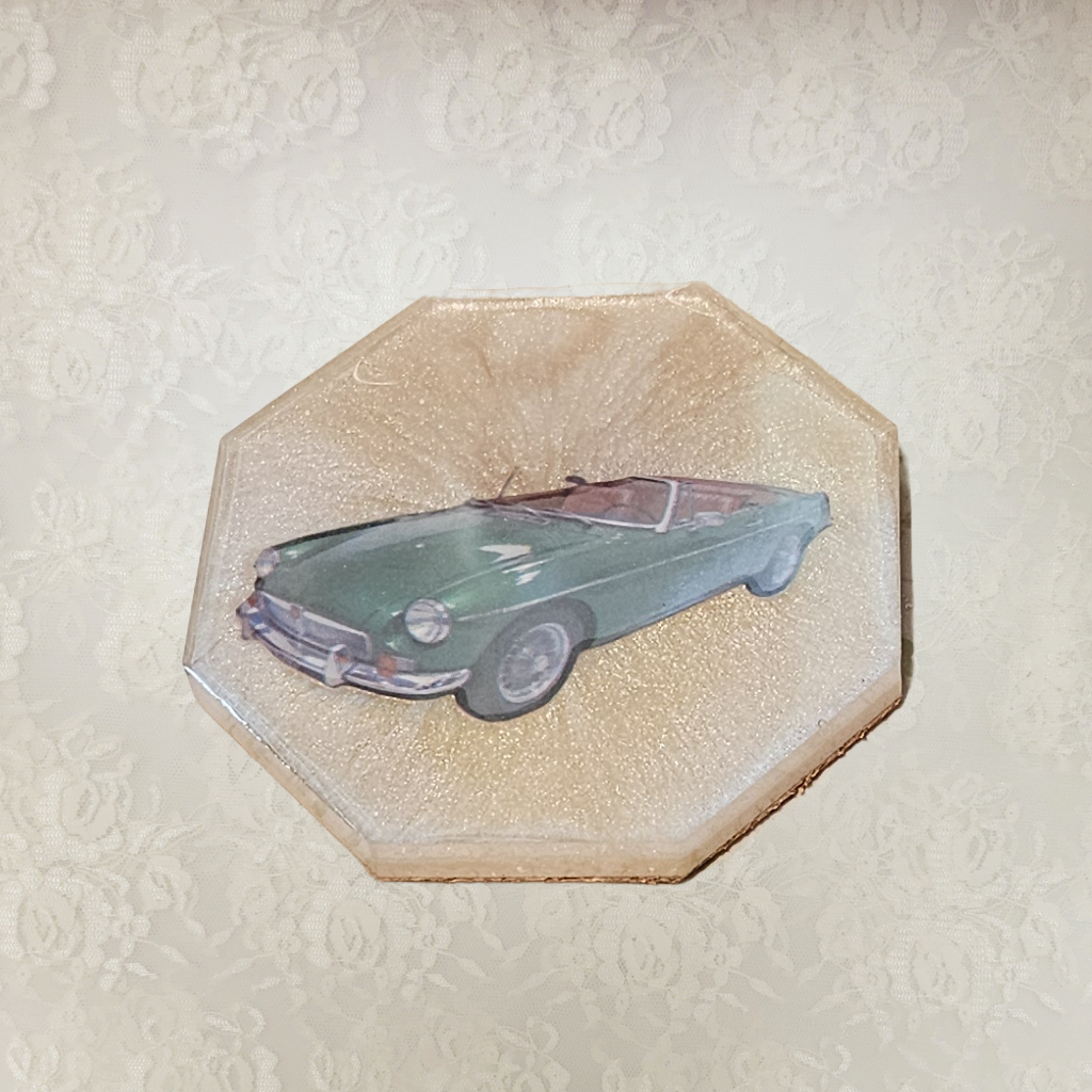 Antique Car Coasters and Holder, Set 1