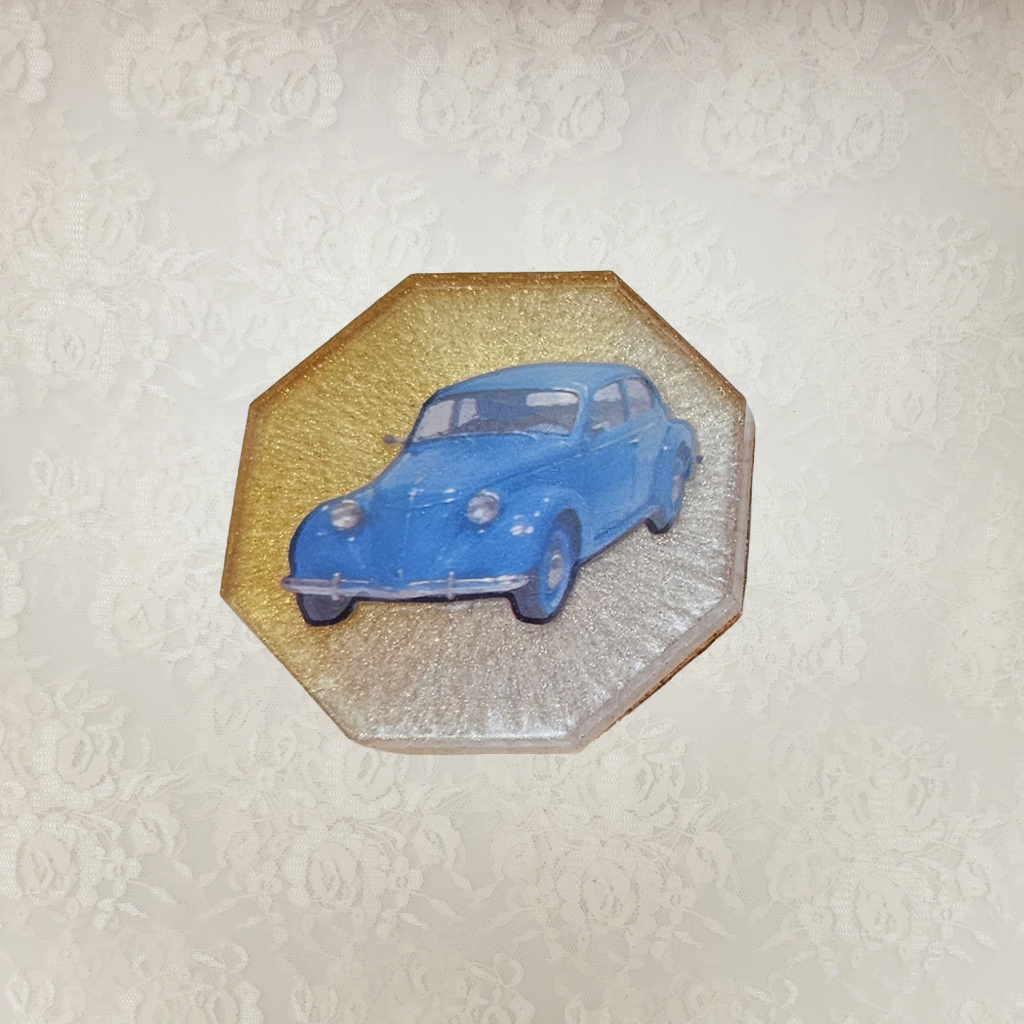 Antique Car Coasters and Holder, Set 2