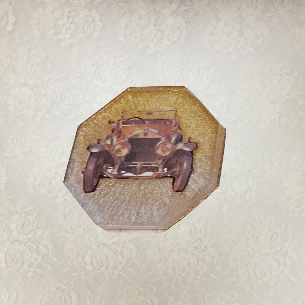 Antique Car Coasters and Holder, Set 2