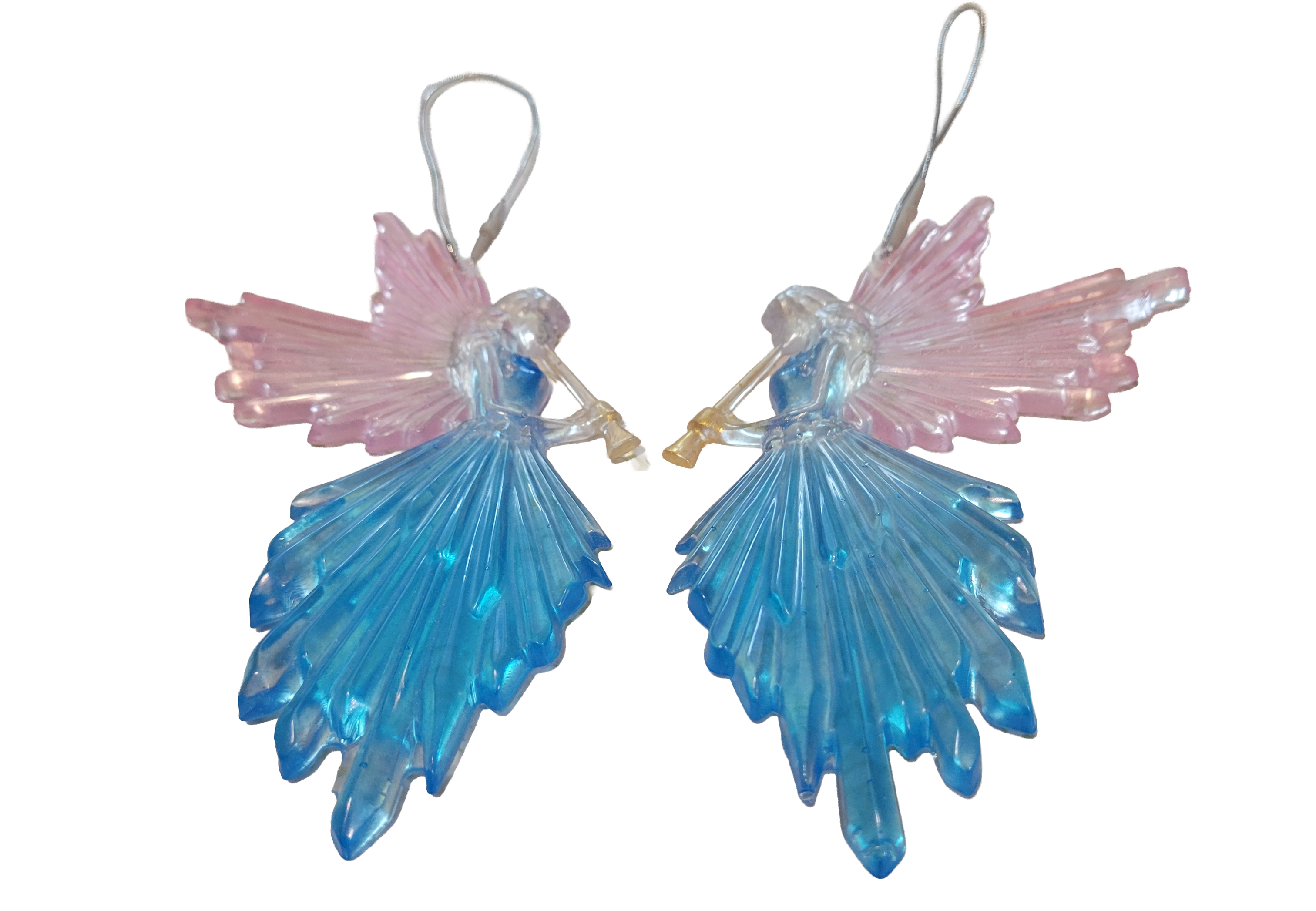 Angels Blowing Horns, 2 Pack Ornaments