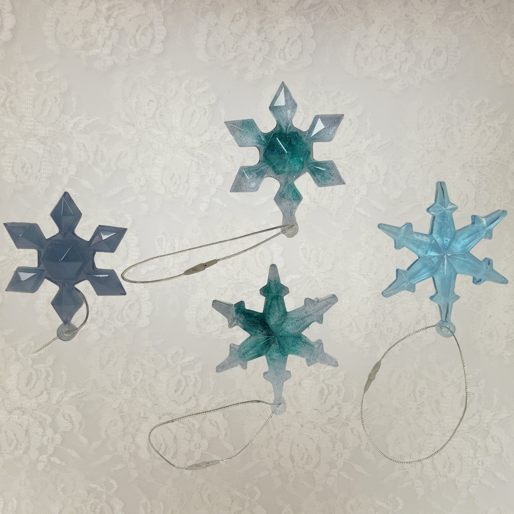 Blue Star Ornaments, 4 Pack