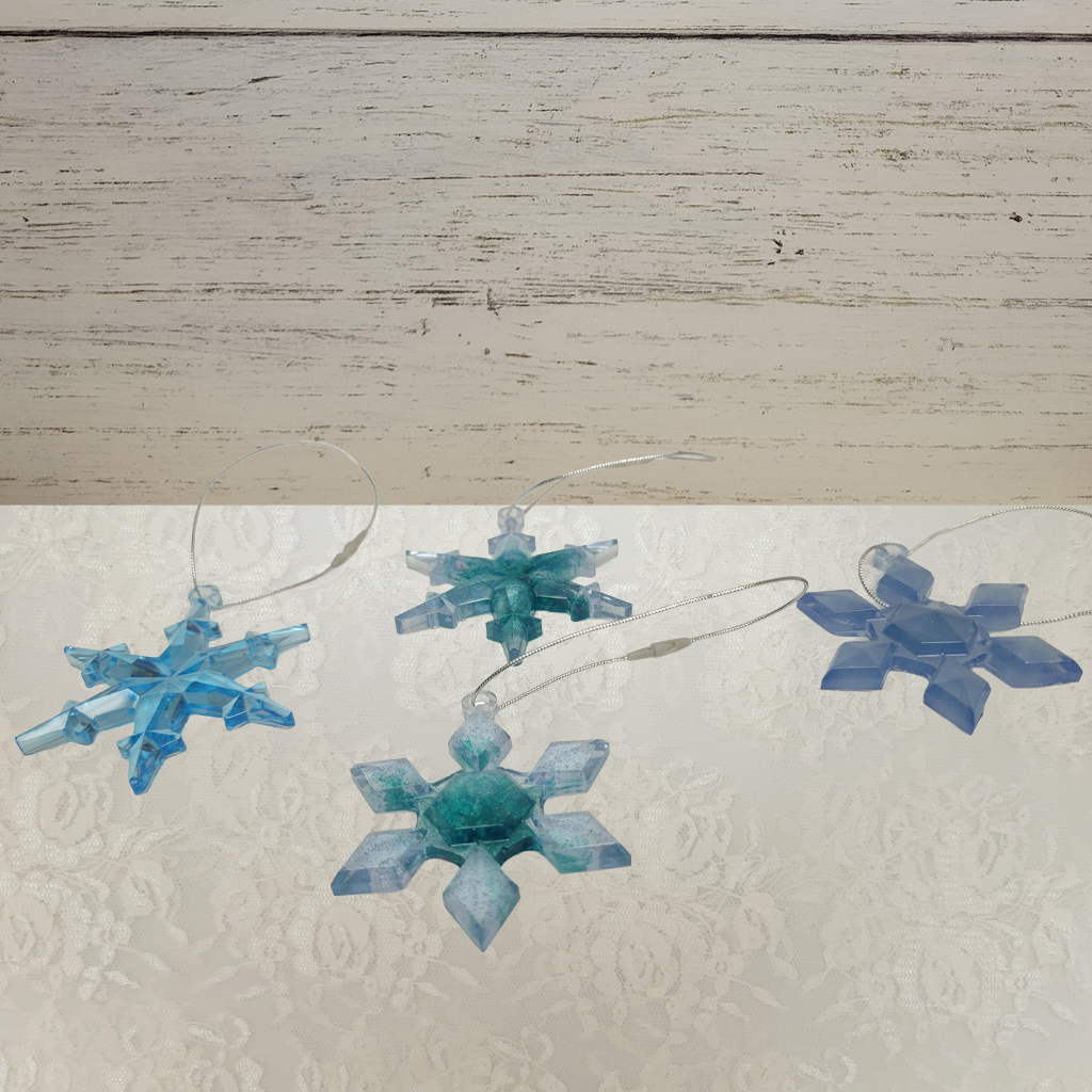 Blue Star Ornaments, 4 Pack