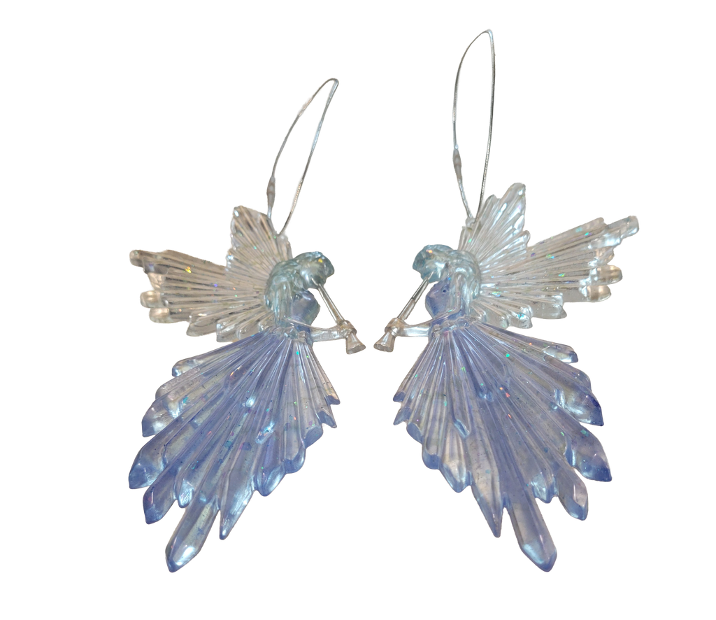 Angels Blowing Horns, 2 Pack Ornaments