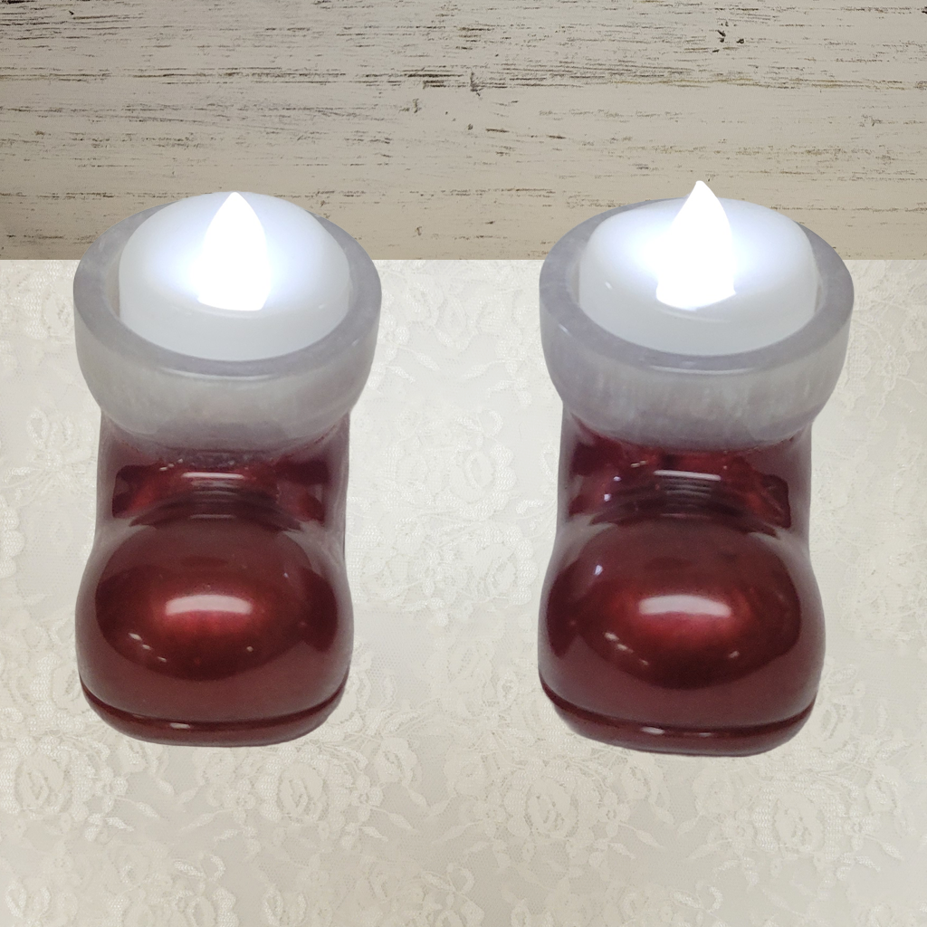 Santa Boot Candle Holder