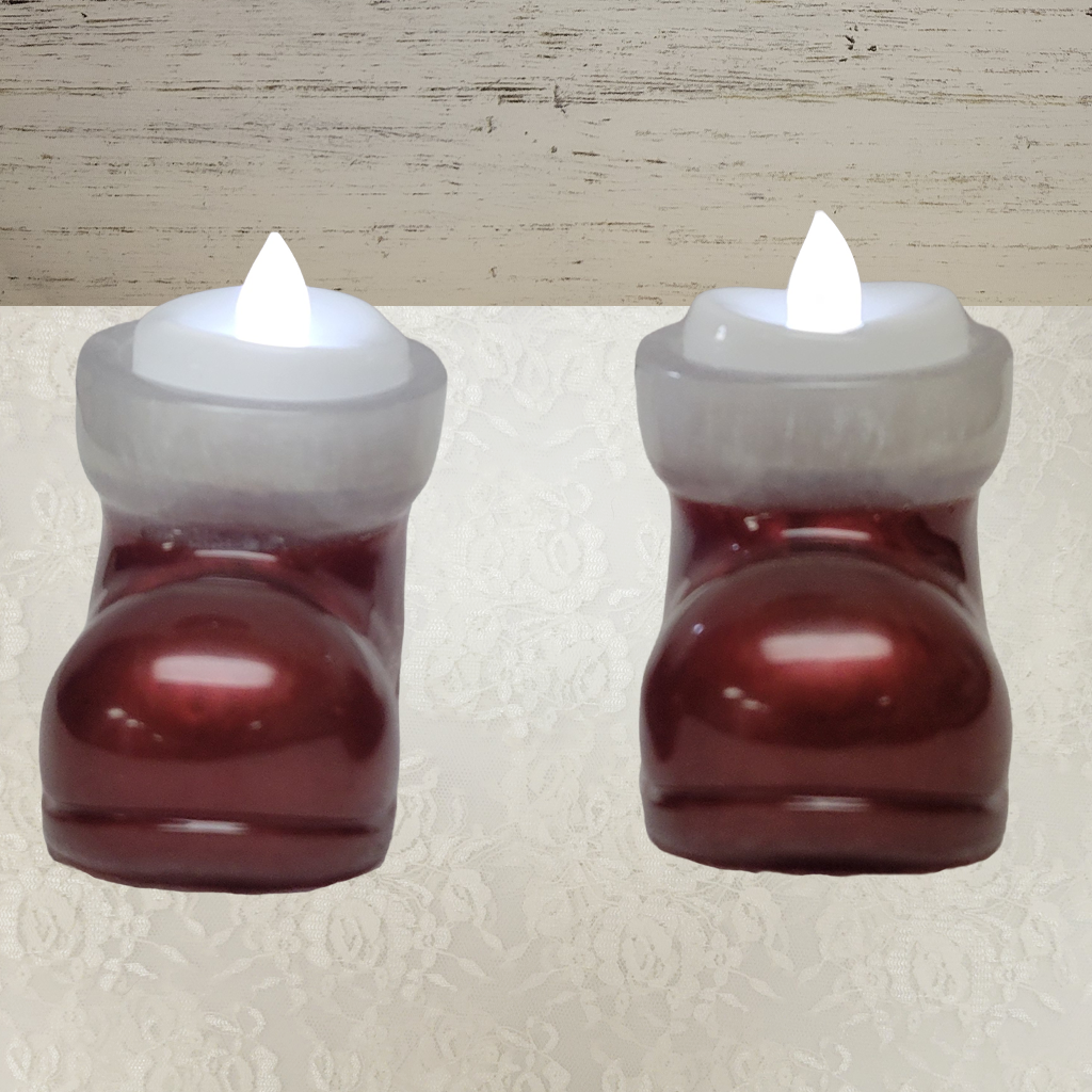 Santa Boot Candle Holder