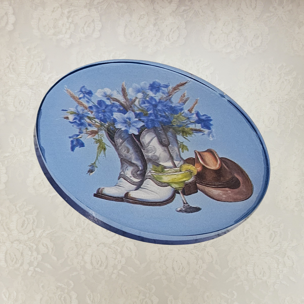 Cowboy Boots & Hats Coasters and Holder