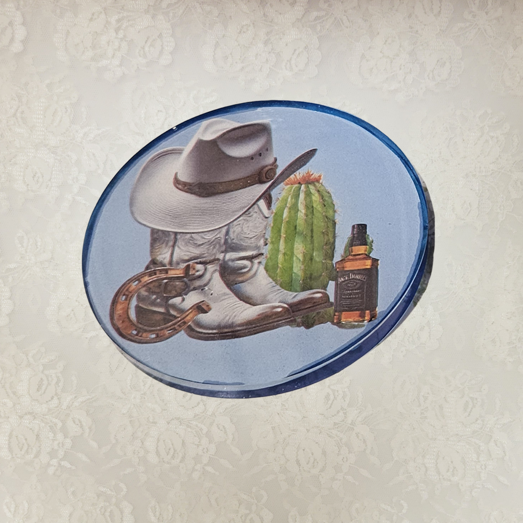 Cowboy Boots & Hats Coasters and Holder