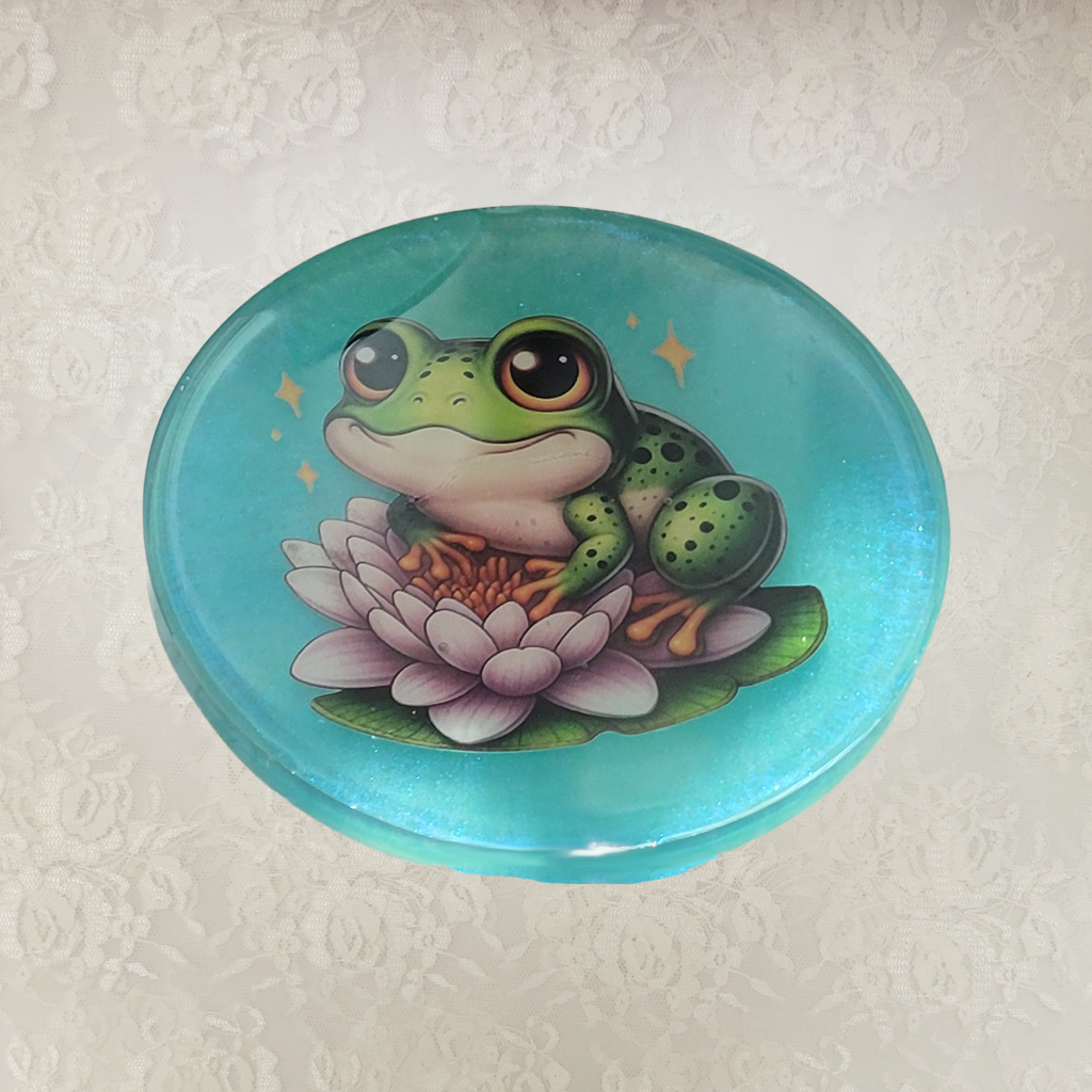 Frog Coasters and Holder