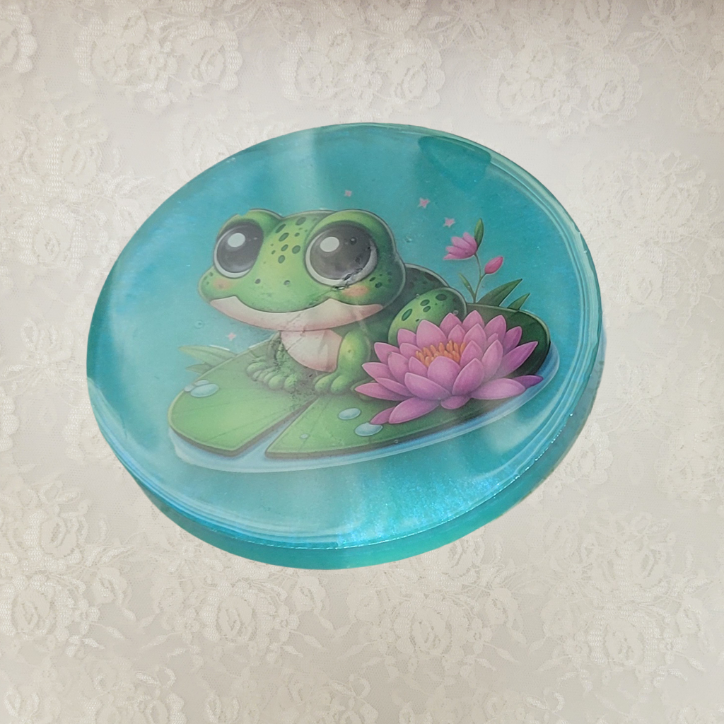 Frog Coasters and Holder