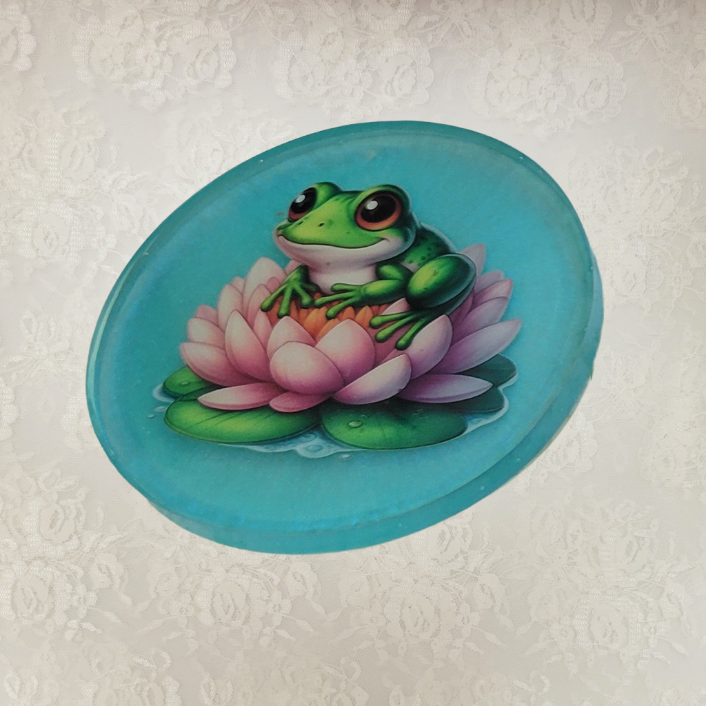Frog Coasters and Holder