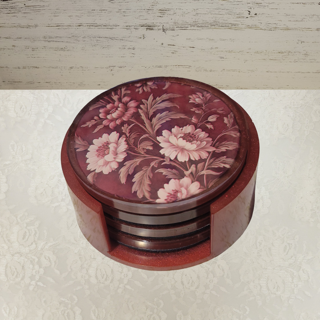 Victorian Wallpaper Coasters and Holder