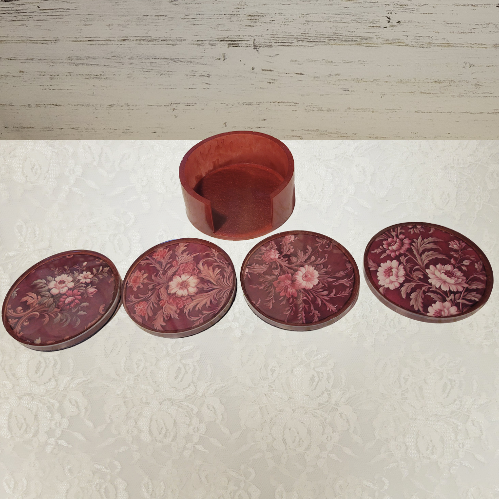 Victorian Wallpaper Coasters and Holder
