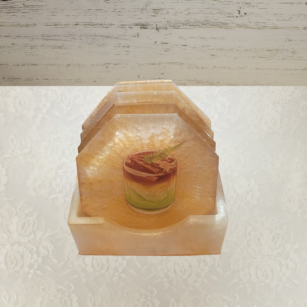 Coffee Coasters and Holder