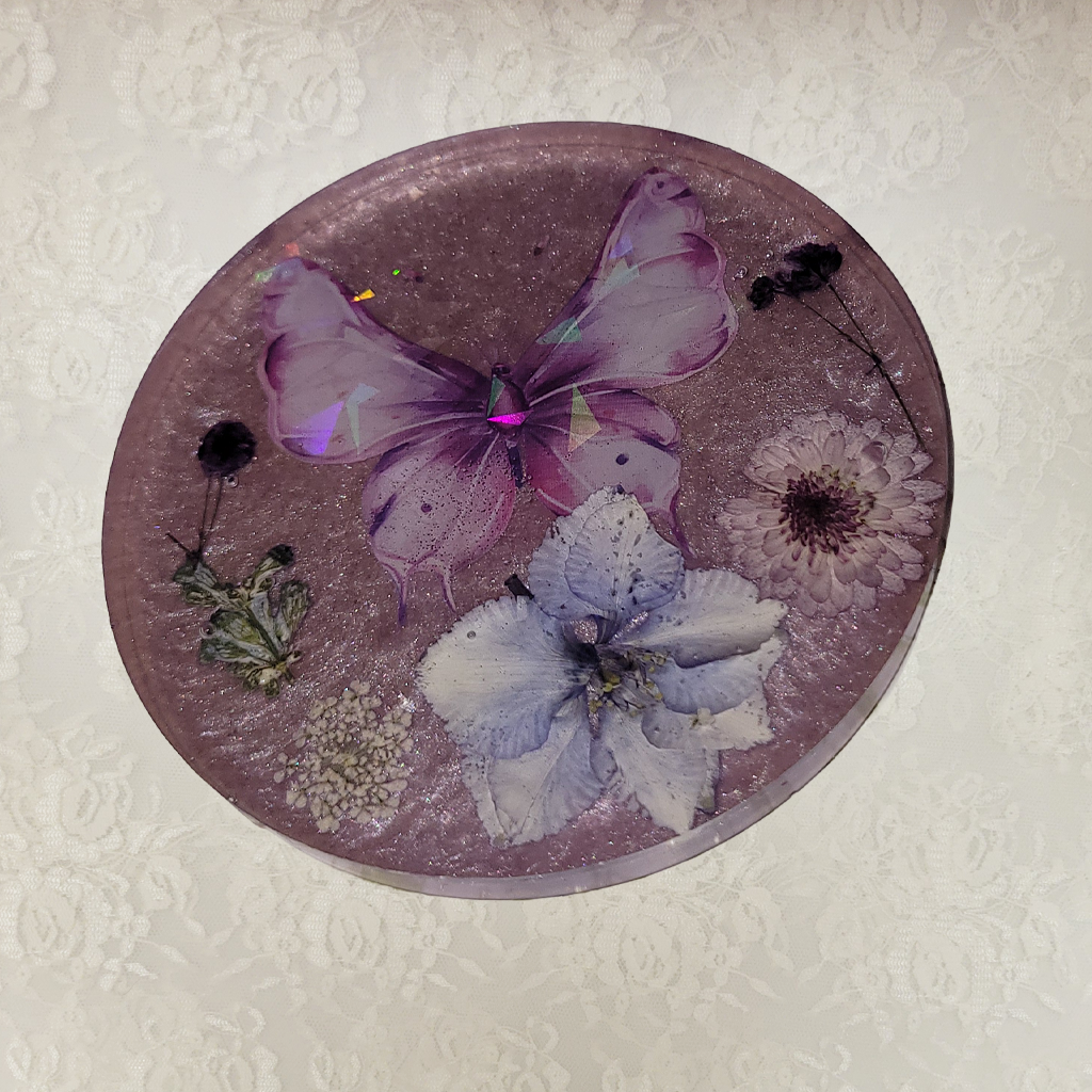 Flower and Butterfly Coasters with Holder