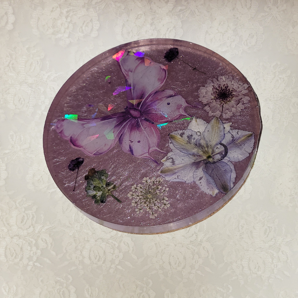 Flower and Butterfly Coasters with Holder