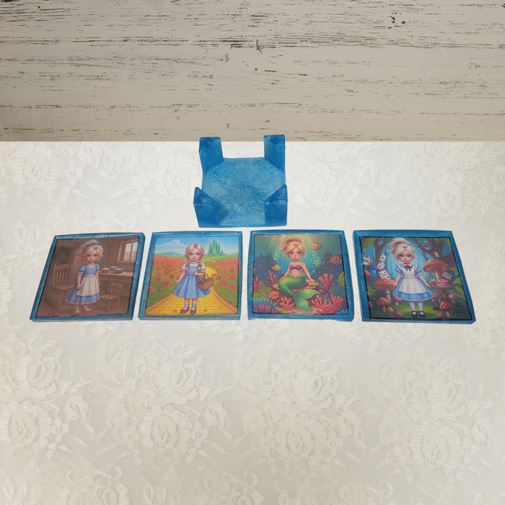 Storybook Coasters and Holder