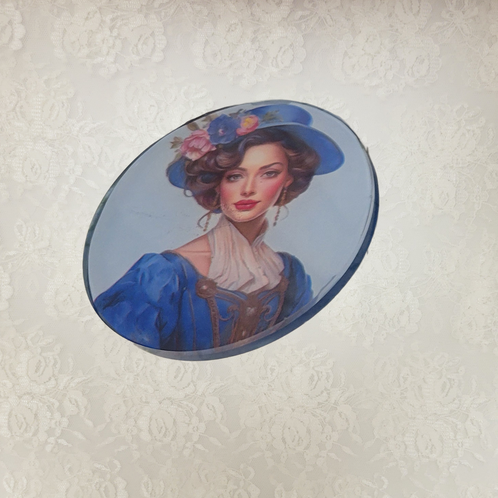 Victorian Ladies Coasters and Holder