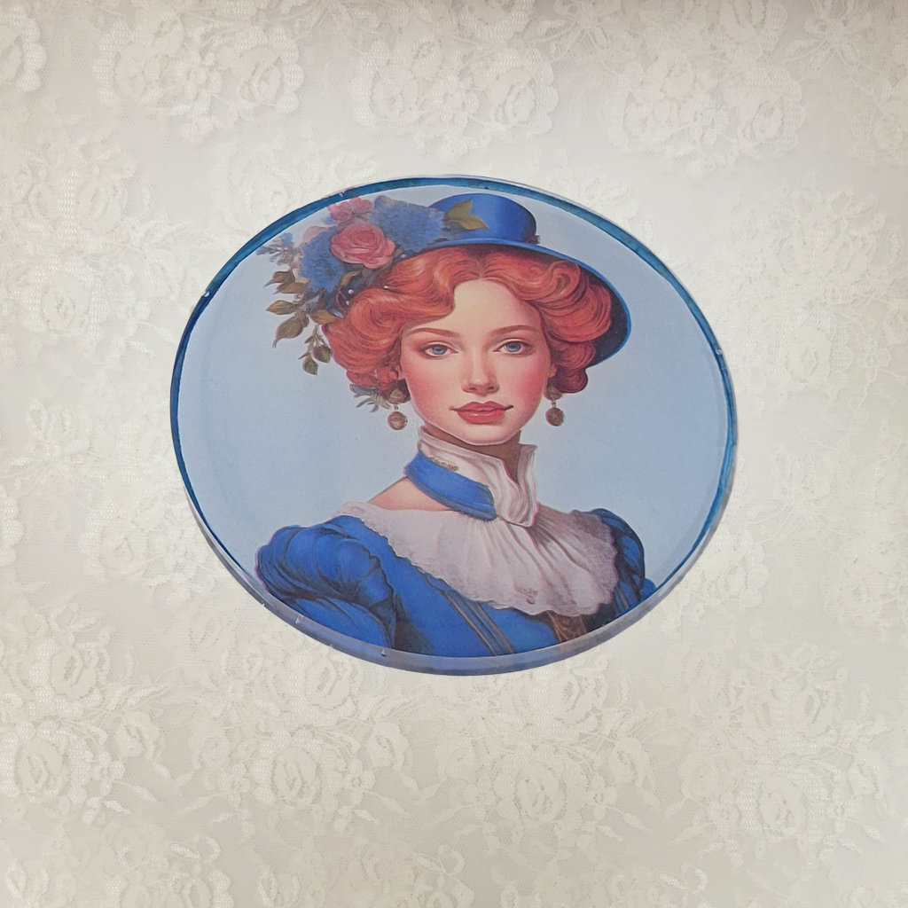 Victorian Ladies Coasters and Holder