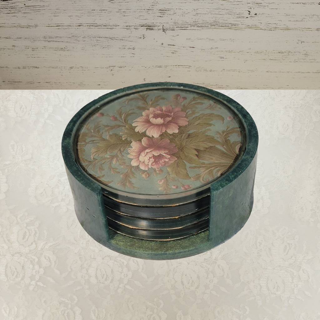 Victorian Wallpaper Coasters and Holder