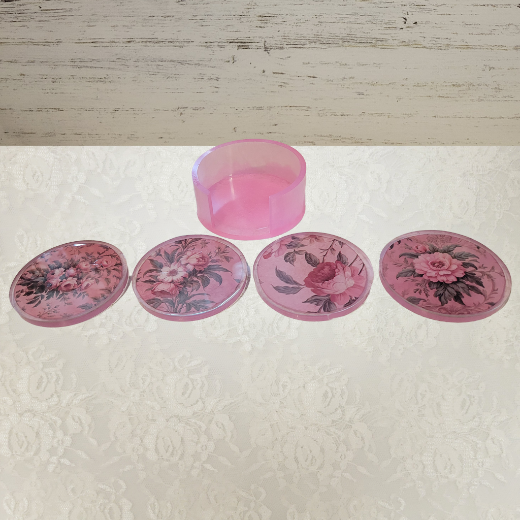 Victorian Wallpaper Coasters and Holder