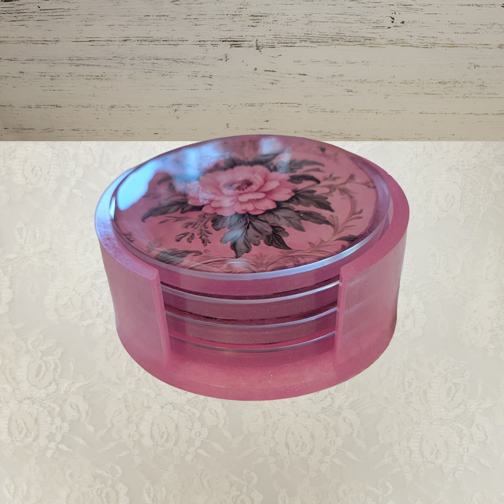 Victorian Wallpaper Coasters and Holder
