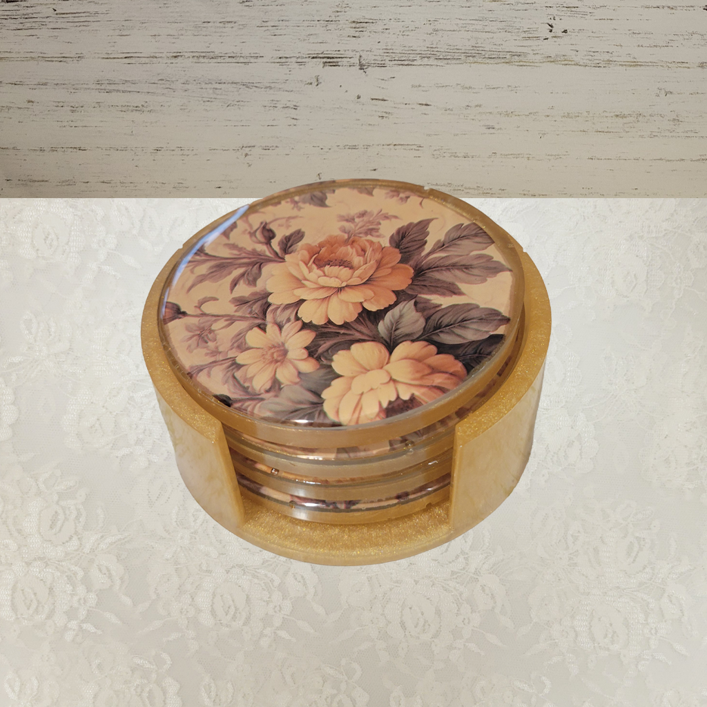 Victorian Wallpaper Coasters and Holder