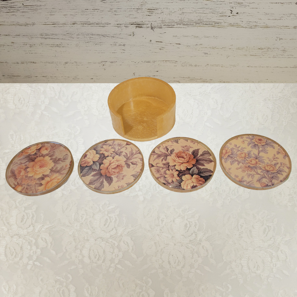 Victorian Wallpaper Coasters and Holder