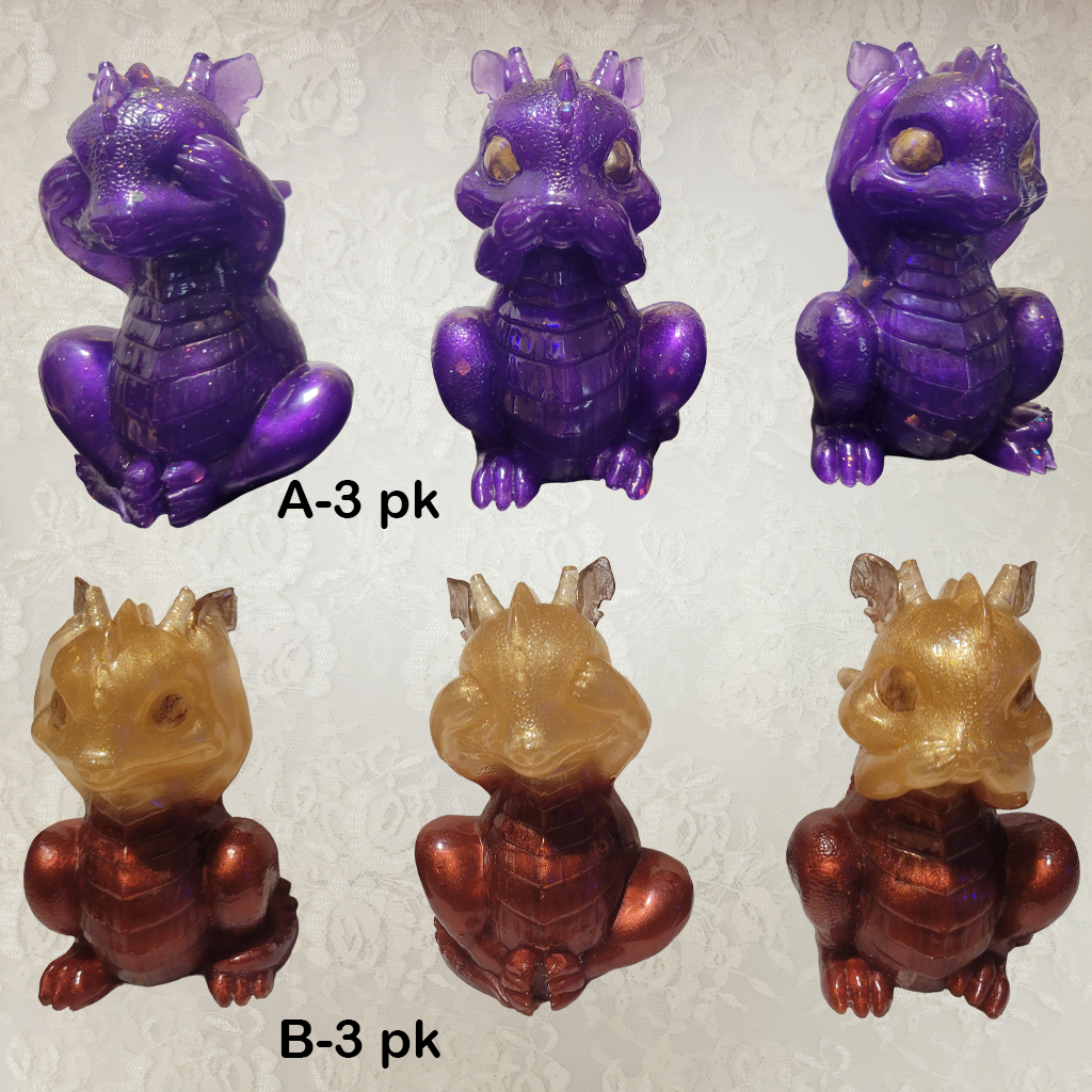 See, Hear, Speak No Evil Dragons, 3 Pack Toys